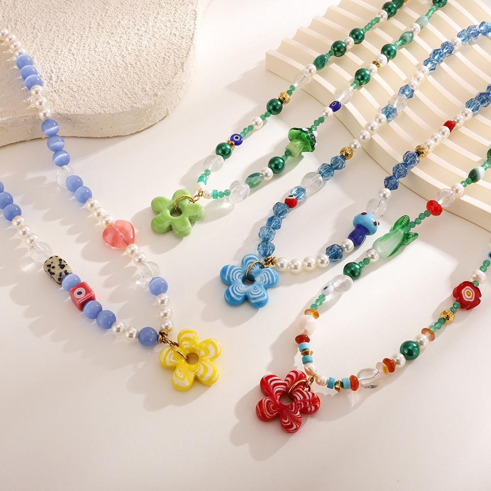 Colorful Floral Chain Choker Coloured Glaze Beads Pendant Necklace Fashion Flower Necklace Girls червоний
Colorful Floral Chain Choker Coloured Glaze Beads Pendant Necklace Fashion Flower Necklace Girls червоний