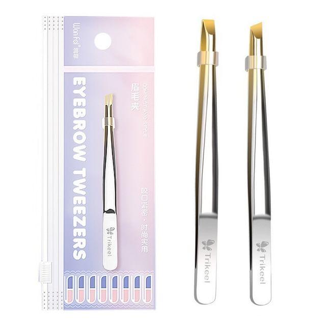 Charyeina - Stainless Steel Makeup Eyebrow Tweezers (Various Designs) W08904 - Bevel - Silver
Charyeina - Stainless Steel Makeup Eyebrow Tweezers (Various Designs) W08904 - Bevel - Silver