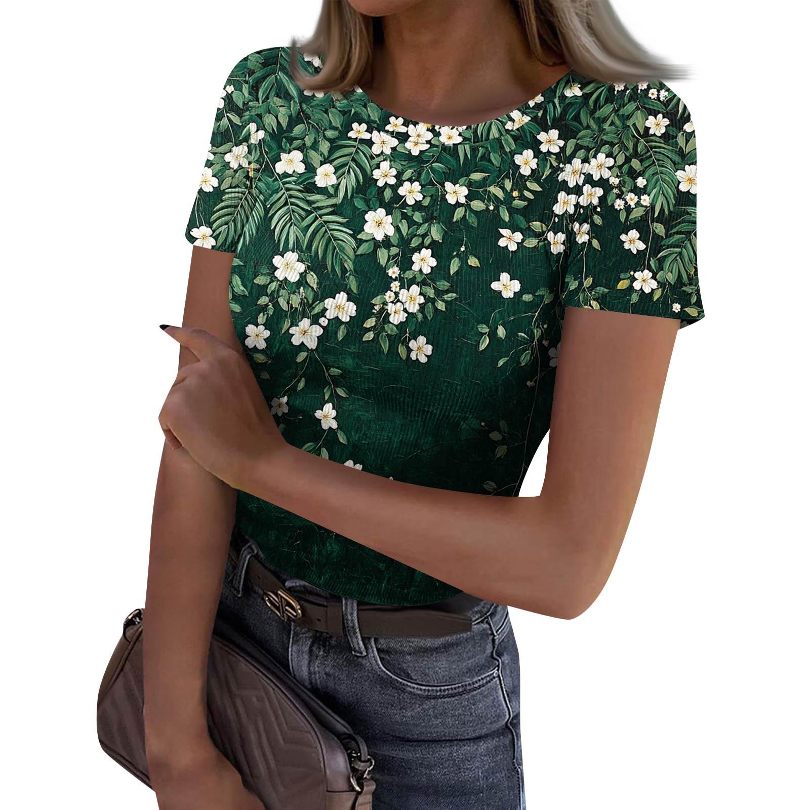 Ladies Slim Bottom T-shirt Fashion Casual Round Neck Pullover Short Sleeve Top S темно-зелений колір
Ladies Slim Bottom T-shirt Fashion Casual Round Neck Pullover Short Sleeve Top S темно-зелений колір