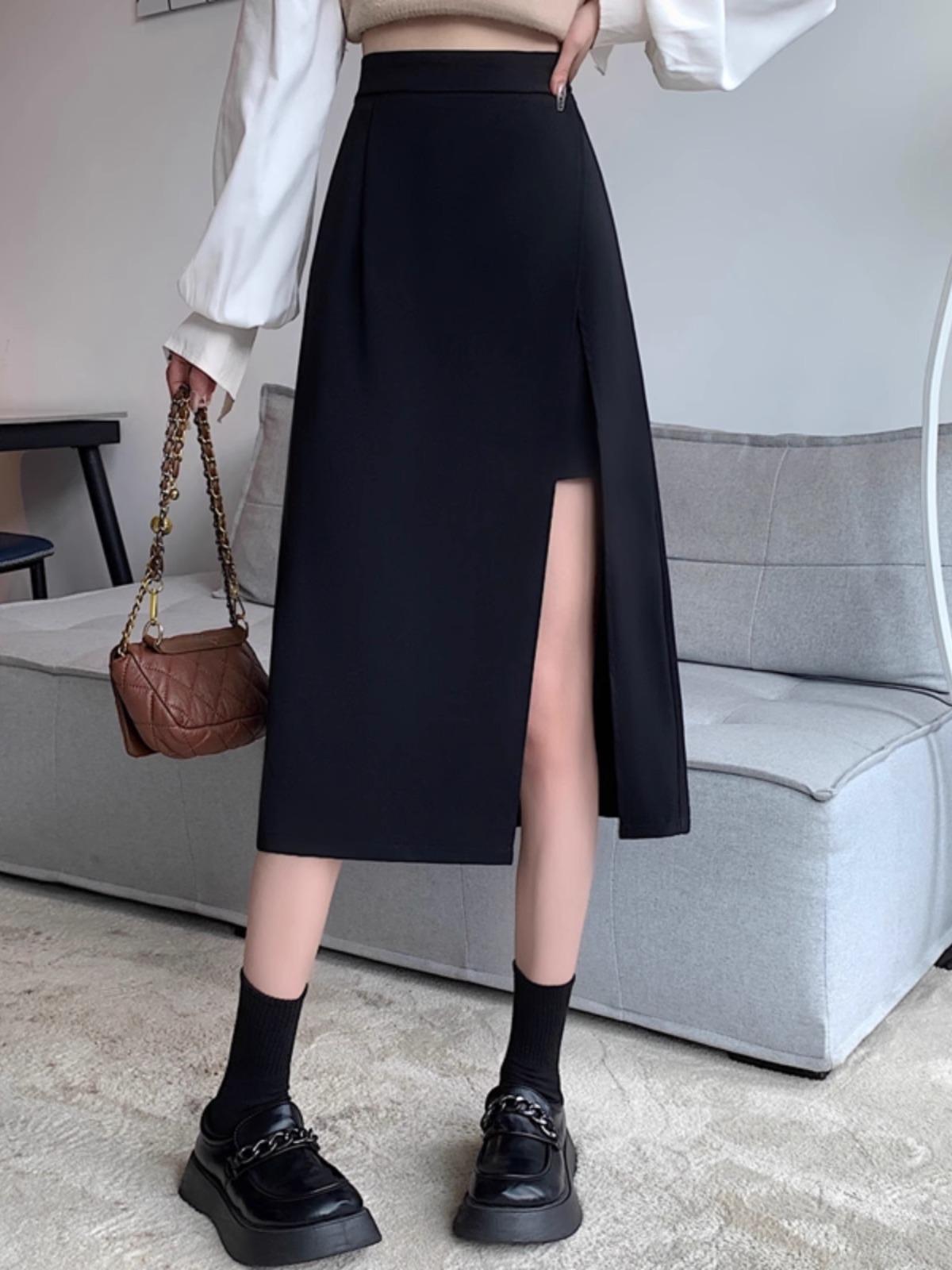 Юбка А-силуэта с высокой талией и разрезом для женщин - стильная корейская средняя длина XL чёрный
Юбка А-силуэта с высокой талией и разрезом для женщин - стильная корейская средняя длина XL чёрный