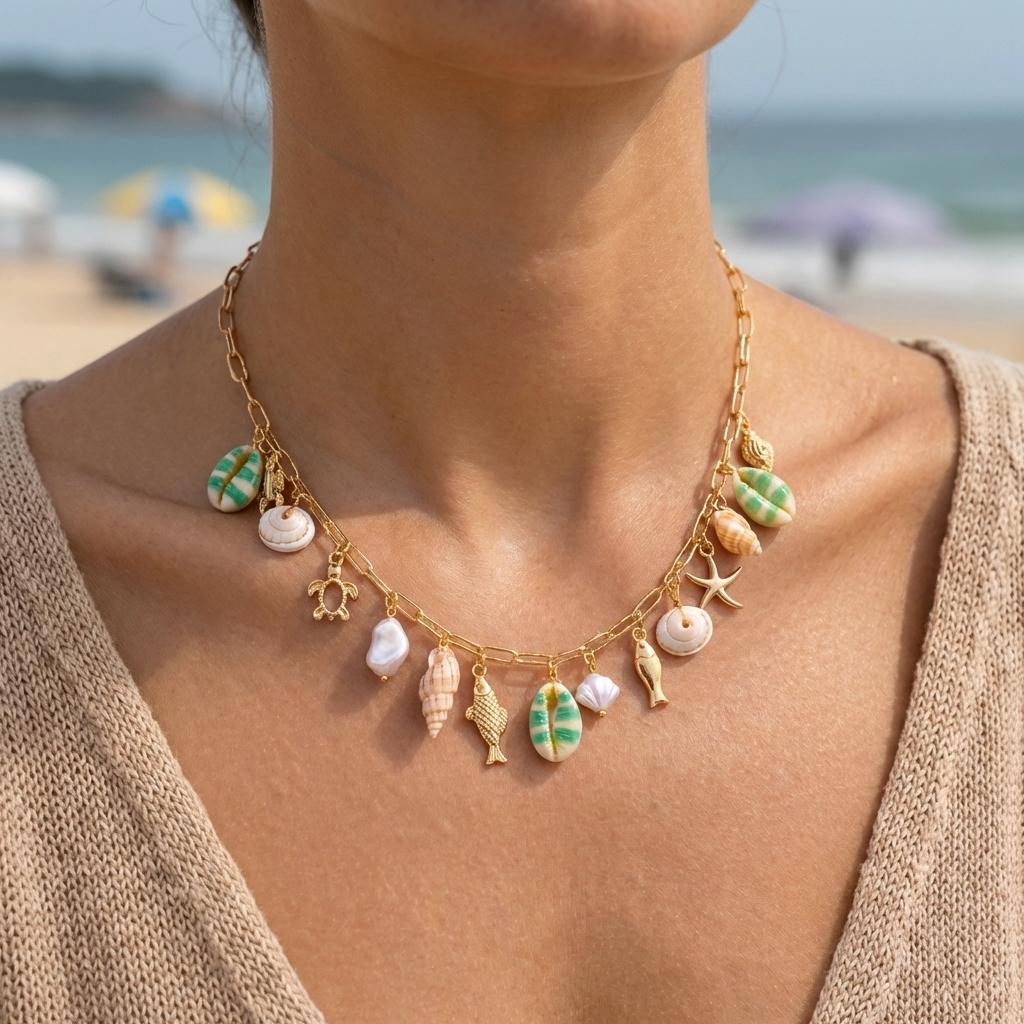 Boho Colorful Shell Necklace For Women Gold Color Starfish Conch Scallop Pearl Charm Choker Summer Beach Vacation Resort Zircon
Boho Colorful Shell Necklace For Women Gold Color Starfish Conch Scallop Pearl Charm Choker Summer Beach Vacation Resort Zircon