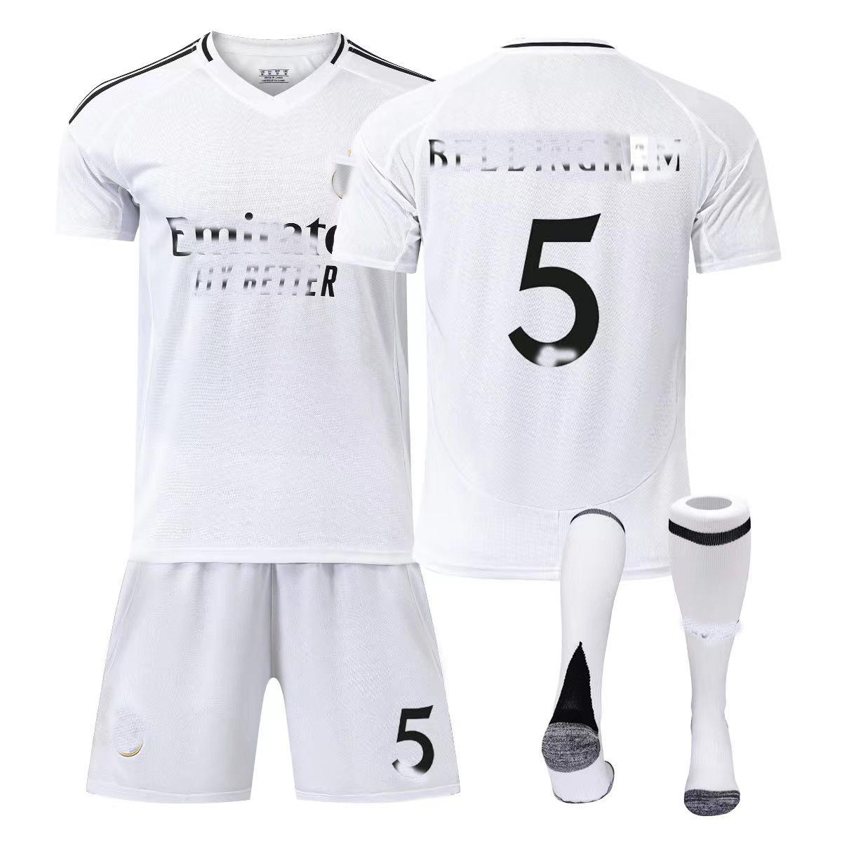 Підлітки Діти Дорослі Футбольні Комплекти Спортивний Тренувальний Джерсі Набір з Шкарпетками 24/25 Реал Мадрид Домашній #5 Беллінгем 30
Підлітки Діти Дорослі Футбольні Комплекти Спортивний Тренувальний Джерсі Набір з Шкарпетками 24/25 Реал Мадрид Домашній #5 Беллінгем 30