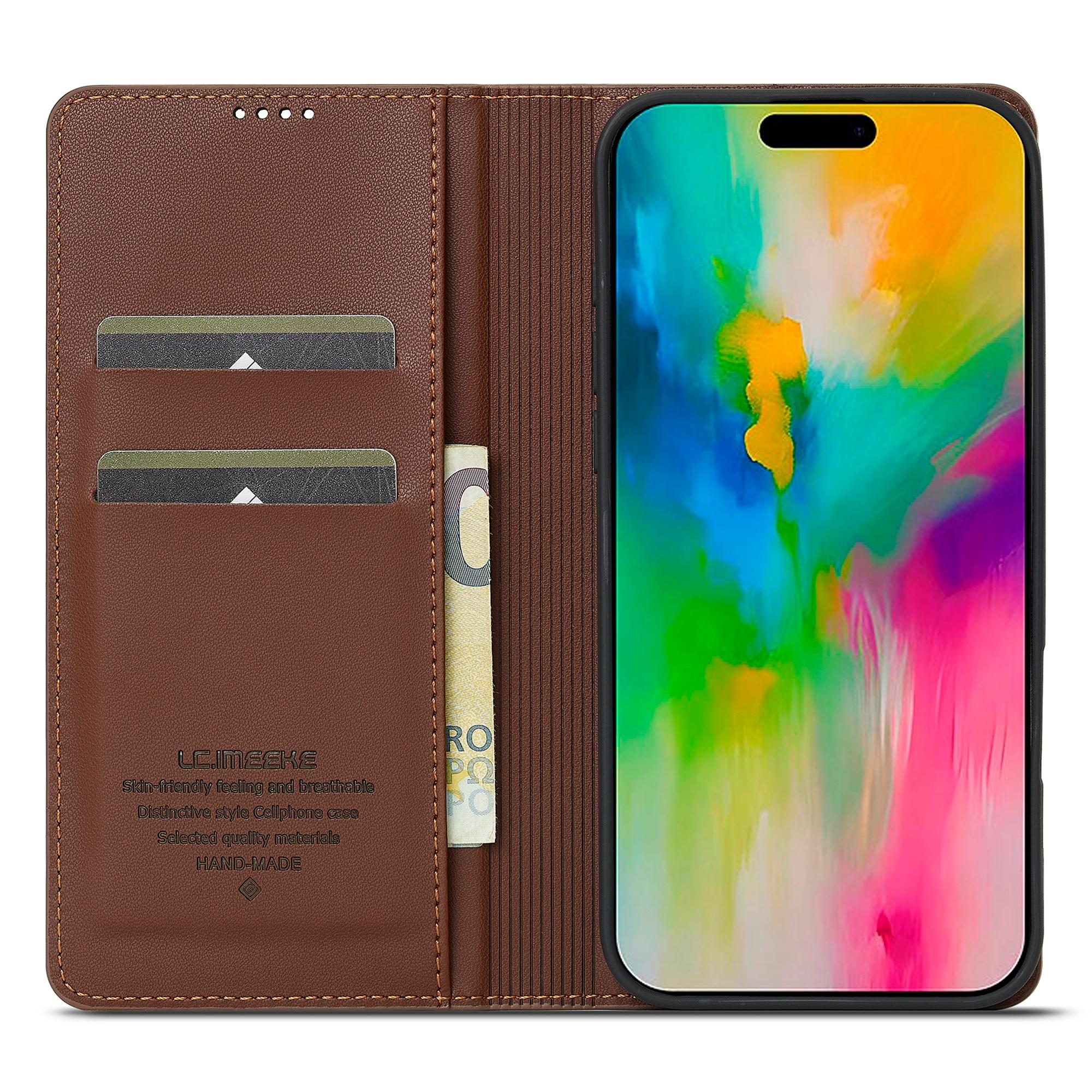 LC.IMEEKE L1 Series for iPhone 16 Pro Max Case PU Leather Wallet Stand Protective Phone Cover Brown
LC.IMEEKE L1 Series for iPhone 16 Pro Max Case PU Leather Wallet Stand Protective Phone Cover Brown