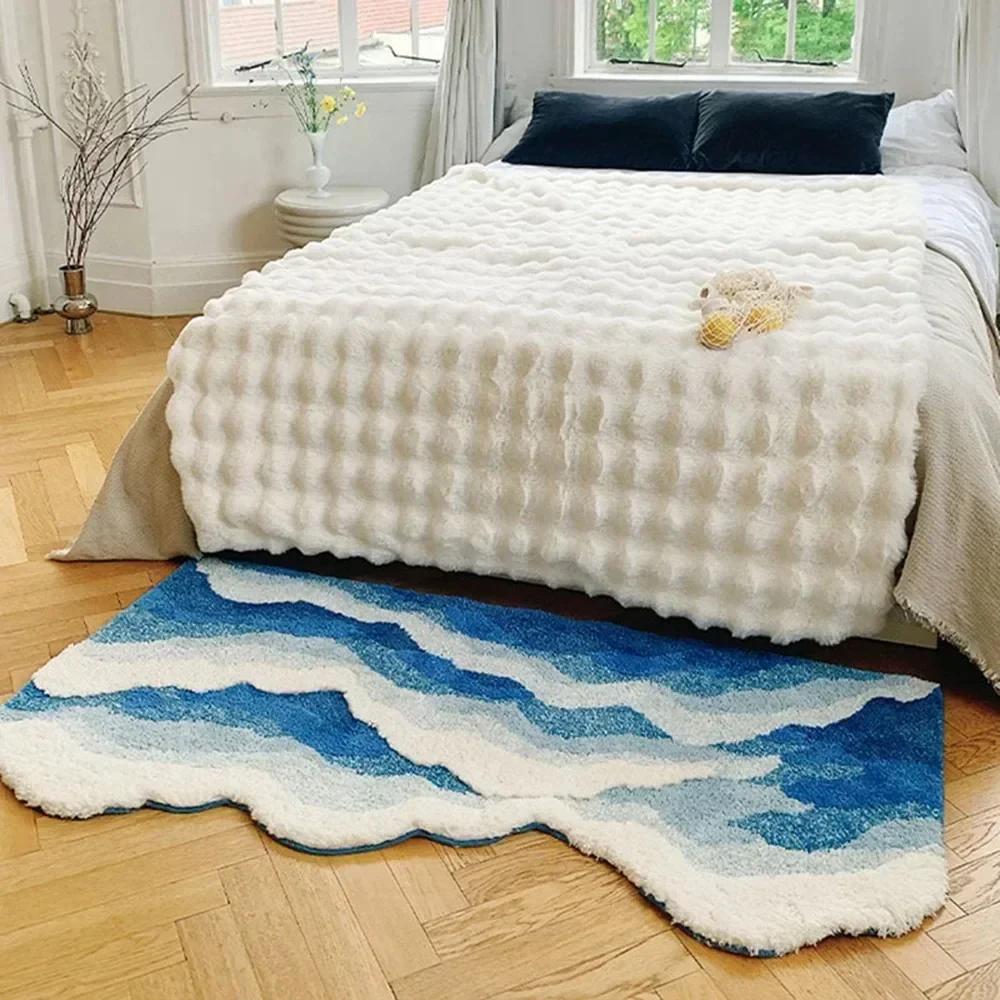 Shaped Tufting Special Ocean Bedroom Rug Thickened Absorbent Soft Fluffy Non Slip Mat Ins Style Wave Pattern Bedroom Foot Mats 60x80cm
Shaped Tufting Special Ocean Bedroom Rug Thickened Absorbent Soft Fluffy Non Slip Mat Ins Style Wave Pattern Bedroom Foot Mats 60x80cm