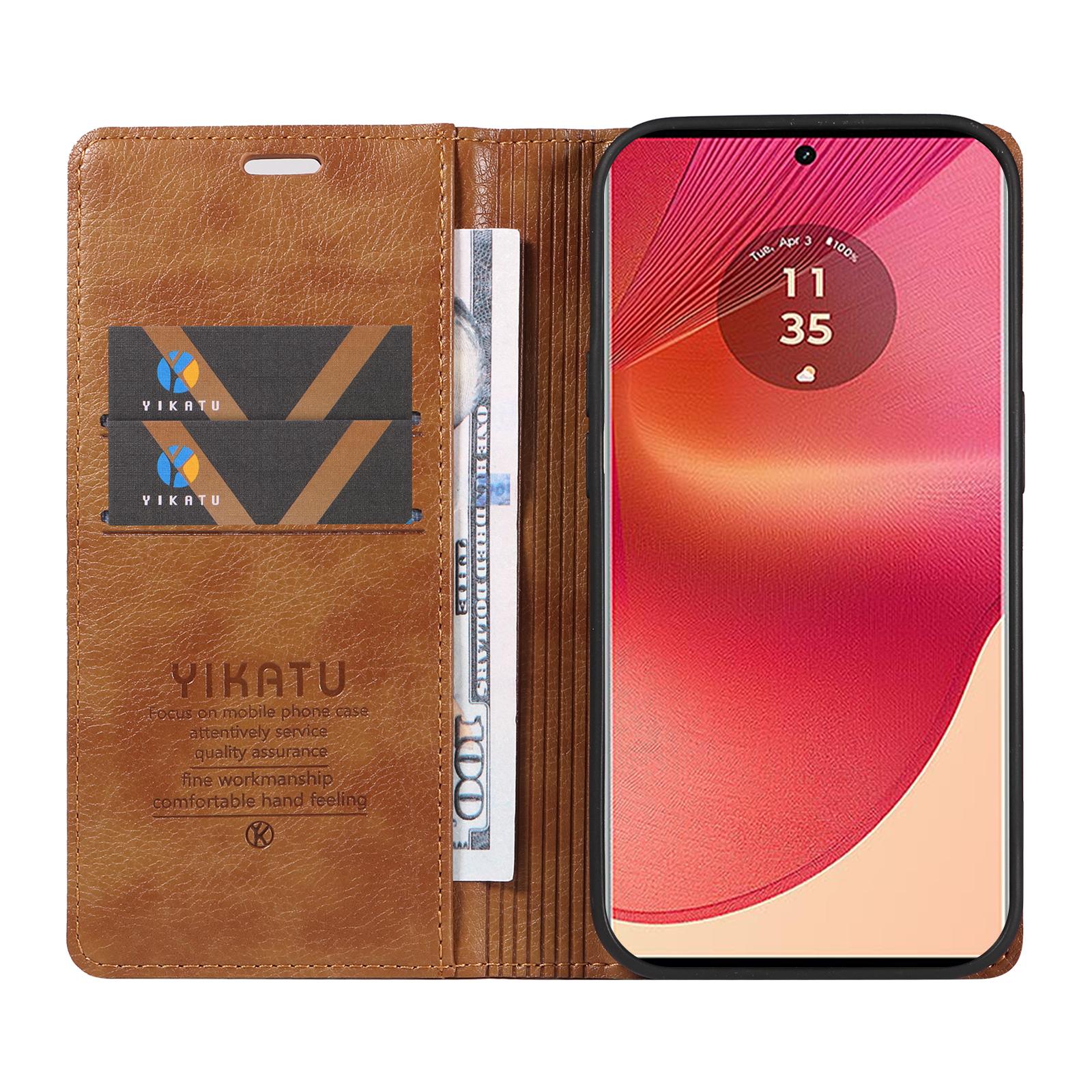 YIKATU YK-006 For Motorola Edge 50 Fusion 5G Case Litchi Texture Leather Wallet Phone Cover Brown
YIKATU YK-006 For Motorola Edge 50 Fusion 5G Case Litchi Texture Leather Wallet Phone Cover Brown