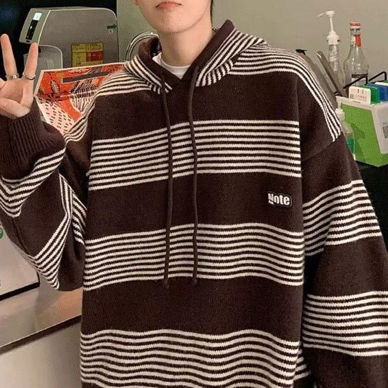 Fashionable Hooded Retro Sweatshirts Autumn Winter Basic Striped Men s Clothing Casual Loose Contrasting Colors Knitted Hoodies L коричневий
Fashionable Hooded Retro Sweatshirts Autumn Winter Basic Striped Men s Clothing Casual Loose Contrasting Colors Knitted Hoodies L коричневий