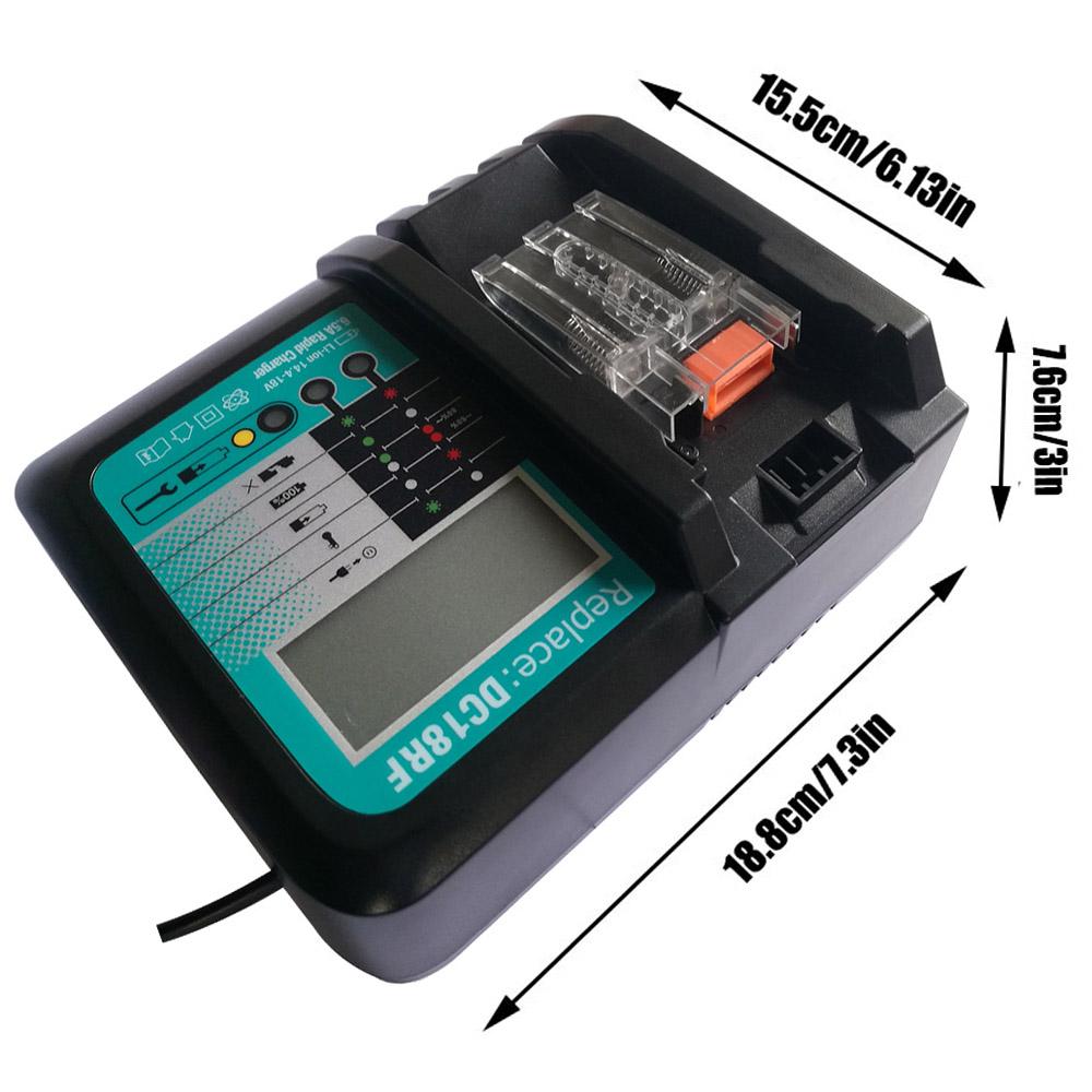 Dc18rf 6 .5a 14 .4v 18v Li -Ion Battery Charger Voltage Current Digital Display for Makita Bl1830 Bl1815 Bl1430 Dc14sa Fan Cooling
Dc18rf 6 .5a 14 .4v 18v Li -Ion Battery Charger Voltage Current Digital Display for Makita Bl1830 Bl1815 Bl1430 Dc14sa Fan Cooling