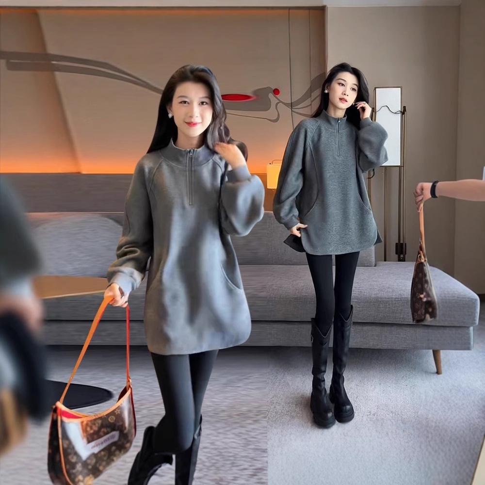 Women s 2025 Gray Fleece Stand-up Collar Sweatshirt Jacket - Lazy Style, Mid-Length, Hip-Covering Top S
Women s 2025 Gray Fleece Stand-up Collar Sweatshirt Jacket - Lazy Style, Mid-Length, Hip-Covering Top S