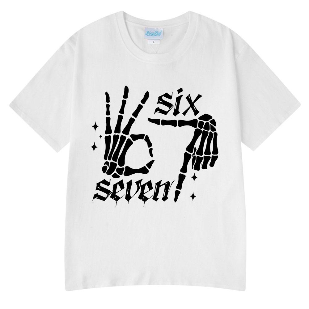 Six Seven Number 67 Funny Skeleton Hands Meme T Shirts Unisexs Women Clothing Fashion Cotton Casual Short Sleeve Tshirt Streetwear 4XL
Six Seven Number 67 Funny Skeleton Hands Meme T Shirts Unisexs Women Clothing Fashion Cotton Casual Short Sleeve Tshirt Streetwear 4XL