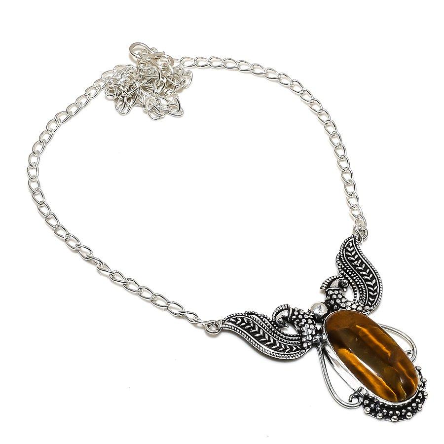 Ювелирное ожерелье из стерлингового серебра 925 пробы с натуральным тигровым глазом 18 дюймов Z2j48
Ювелирное ожерелье из стерлингового серебра 925 пробы с натуральным тигровым глазом 18 дюймов Z2j48