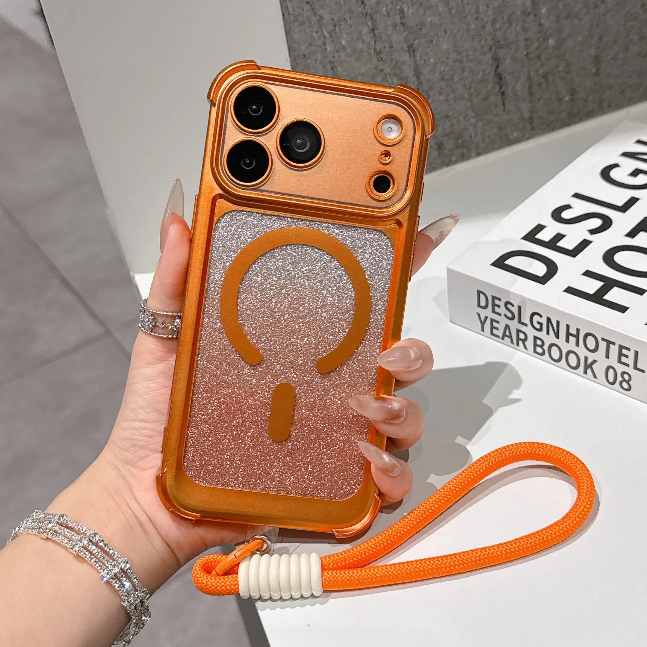 Luxury Glitter For Magsafe Wireless Charging Case for iPhone 17 16 15 14 Plus 13 Pro Max Plating Armor Lanyard Wrist Band Cover For iPhone 13
Luxury Glitter For Magsafe Wireless Charging Case for iPhone 17 16 15 14 Plus 13 Pro Max Plating Armor Lanyard Wrist Band Cover For iPhone 13