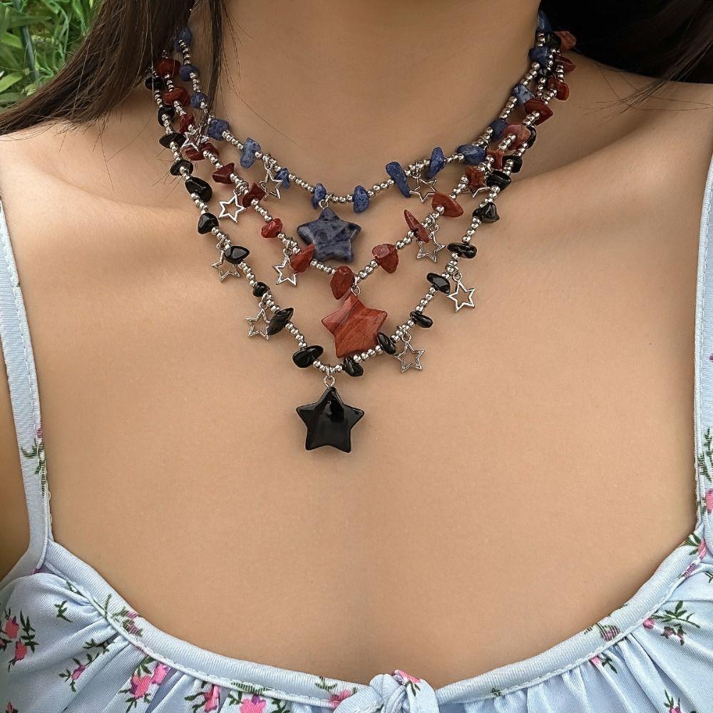 Irregular Star Shaped Collarbone Necklace Crushed Stone Hollow Star Pendant Summer Beach Style F
Irregular Star Shaped Collarbone Necklace Crushed Stone Hollow Star Pendant Summer Beach Style F