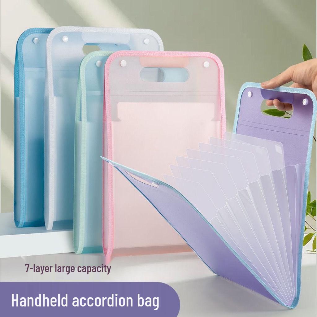 Accordion A4 Multi-Layer Storage Folder with Handles - Large Capacity for Students and Document Organization.
Accordion A4 Multi-Layer Storage Folder with Handles - Large Capacity for Students and Document Organization.