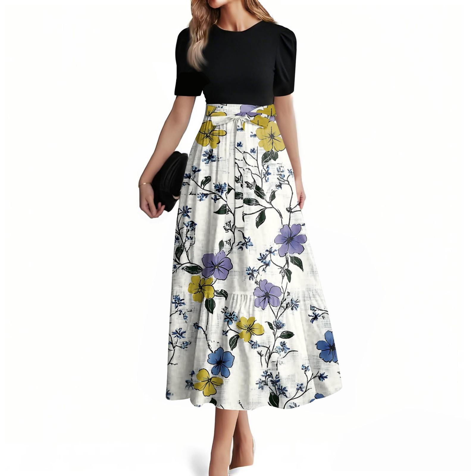 Женское модное повседневное платье с коротким рукавом и круглым вырезом, элегантное, темпераментное L белый
Женское модное повседневное платье с коротким рукавом и круглым вырезом, элегантное, темпераментное L белый