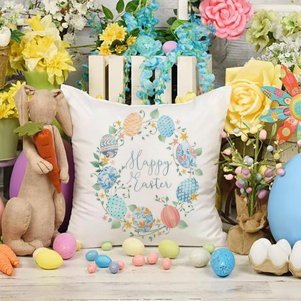 Happy Easter Flowers Polyester Cushion Cover Home Sofa Decor Living Room Bedroom Office Throw Pillow Cases Christian Easter Gift 450mm*450mm
Happy Easter Flowers Polyester Cushion Cover Home Sofa Decor Living Room Bedroom Office Throw Pillow Cases Christian Easter Gift 450mm*450mm