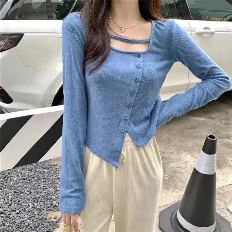 2KWEIRD Korean Fashion Black Long Sleeve T-shirts Women Y2k Preppy Hollow Out Irregular Grey Crop Tees Sweet Slim Knitted Tops S синій
2KWEIRD Korean Fashion Black Long Sleeve T-shirts Women Y2k Preppy Hollow Out Irregular Grey Crop Tees Sweet Slim Knitted Tops S синій