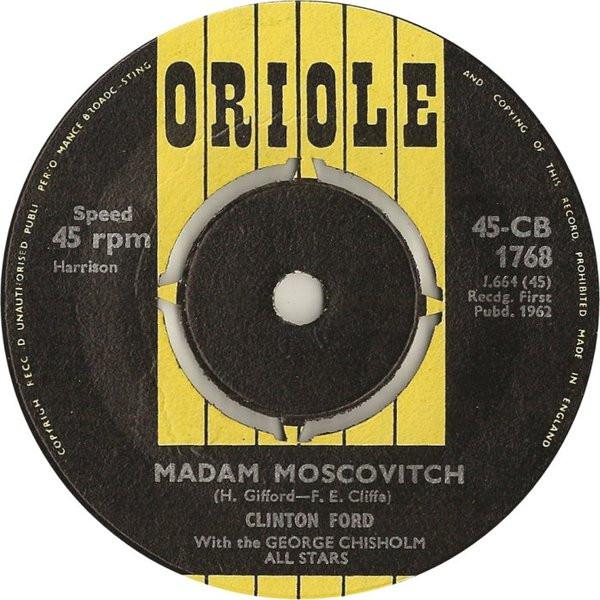 Пластинка 7 дюймов CLINTON FORD GEORGE CHISHOLM ALL S Madam Moscovitch 45CB1768 Oriole 1962 Великобритания Рок Б/у
Пластинка 7 дюймов CLINTON FORD GEORGE CHISHOLM ALL S Madam Moscovitch 45CB1768 Oriole 1962 Великобритания Рок Б/у