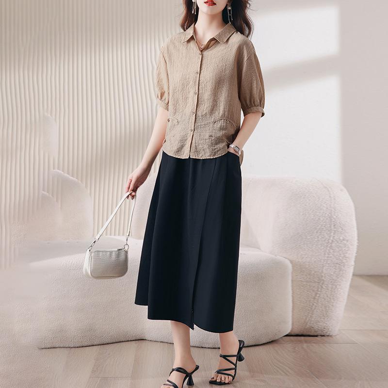 Женский шикарный летний комплект с коротким рукавом и облегающей юбкой 2025 года - Стиль, неподвластный возрасту M хаки/чёрный
Женский шикарный летний комплект с коротким рукавом и облегающей юбкой 2025 года - Стиль, неподвластный возрасту M хаки/чёрный