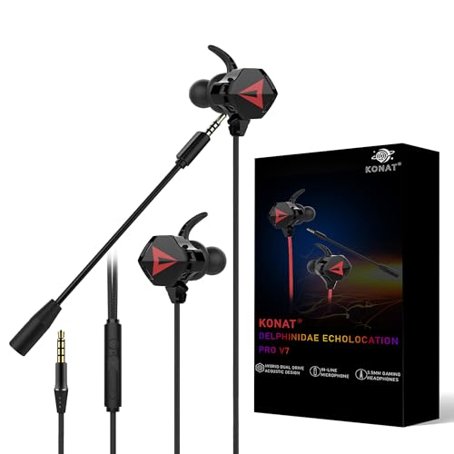 Pro V7 Gaming Earphones with Mic for Gaming, Wired, Binaural Surround Sound, Black, Compatible with PS5, Nintendo Switch, Work from Home, Telework, Vi
Pro V7 Gaming Earphones with Mic for Gaming, Wired, Binaural Surround Sound, Black, Compatible with PS5, Nintendo Switch, Work from Home, Telework, Vi