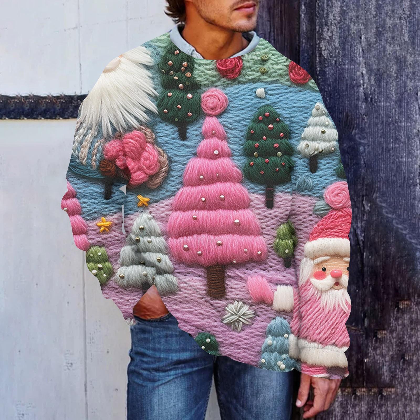 Мужской рождественский принт, искусственный свитер, толстовка с круглым вырезом, свободный топ с длинными рукавами XXXXL
Мужской рождественский принт, искусственный свитер, толстовка с круглым вырезом, свободный топ с длинными рукавами XXXXL