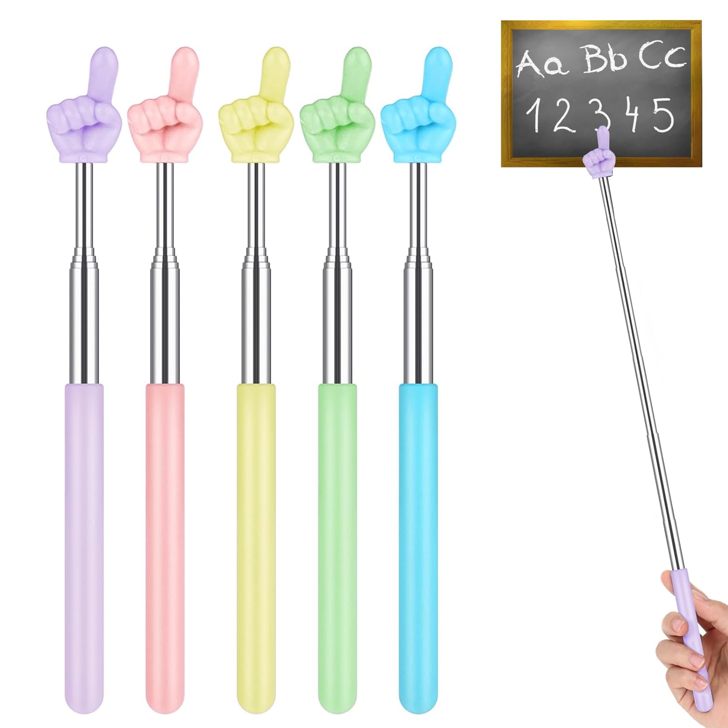 Quasarion Telescopic Directional Indicator with Hand Pointer for Teaching and Convenient Teacher s Pointer, 5-Piece Set, Non-Slip Grip, Classrooms,
Quasarion Telescopic Directional Indicator with Hand Pointer for Teaching and Convenient Teacher s Pointer, 5-Piece Set, Non-Slip Grip, Classrooms,