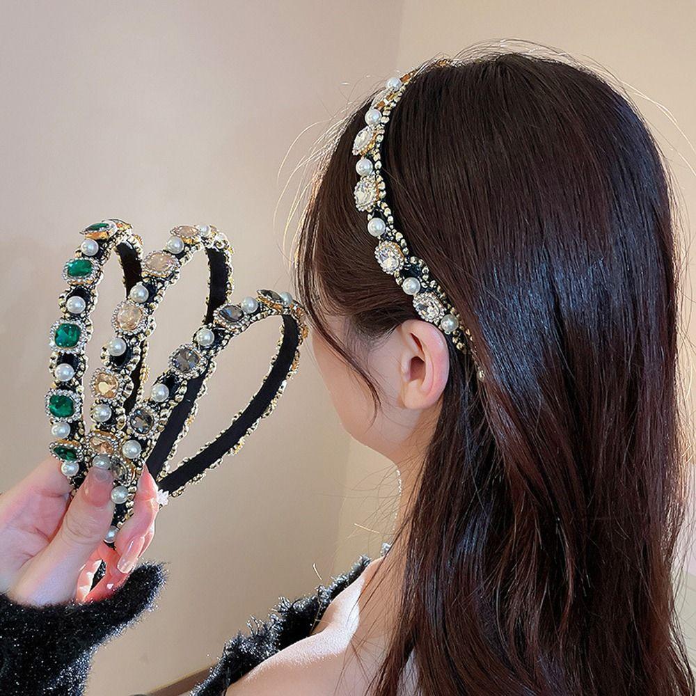 Korean Gifts For Girls Zircon Rhinestone Pearl Headbands Baroque Crystal Headband Women Hair Hoop
Korean Gifts For Girls Zircon Rhinestone Pearl Headbands Baroque Crystal Headband Women Hair Hoop