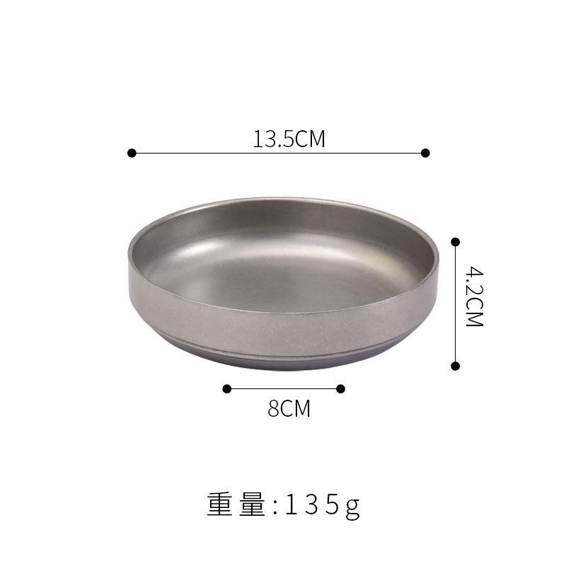 Снежный Песок 304 Нержавеющая Сталь Блюдо Тарелка Салатники Соусник Плоская Миска Фрукты Ретро Набор Посуды Миска 2023