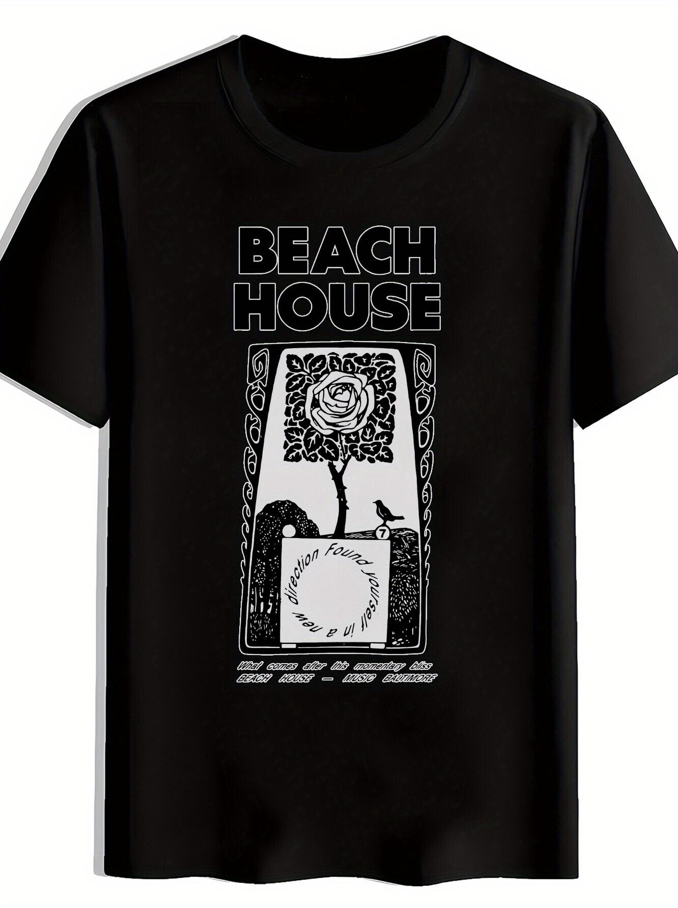 Black Short-Sleeve T-shirt with Beach House Graphic - Vintage Rock Band Design L
Black Short-Sleeve T-shirt with Beach House Graphic - Vintage Rock Band Design L