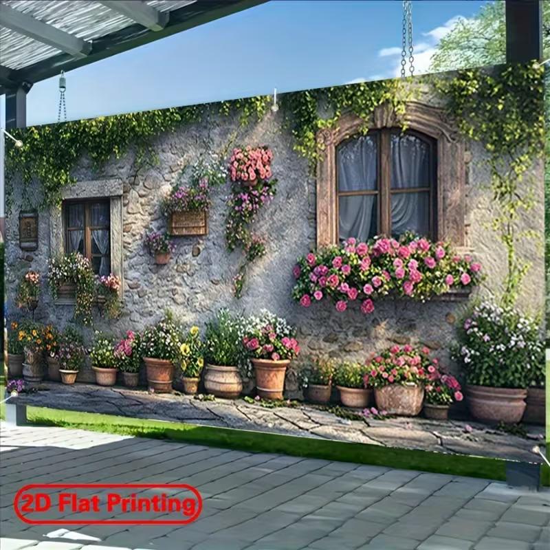 2D Italian Flower Wall Backdrop, Old Cottage with Potted Roses & Ivy for Outdoor Party 47.2x31.5inch/120*80cm
2D Italian Flower Wall Backdrop, Old Cottage with Potted Roses & Ivy for Outdoor Party 47.2x31.5inch/120*80cm