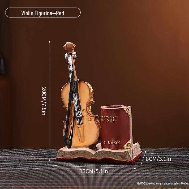 American-Style Saxophone & Violin Resin Pen Holder Desk Ornament for Office and Home Decor
American-Style Saxophone & Violin Resin Pen Holder Desk Ornament for Office and Home Decor