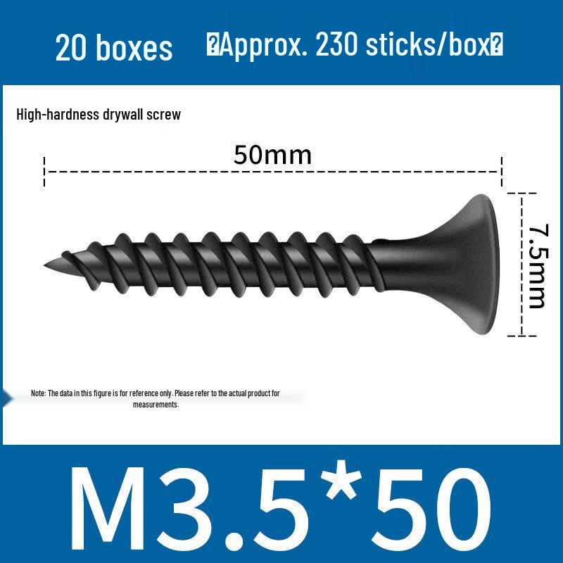 Jundingying M3.5x50 Black High-Strength Drywall Screws
Jundingying M3.5x50 Black High-Strength Drywall Screws