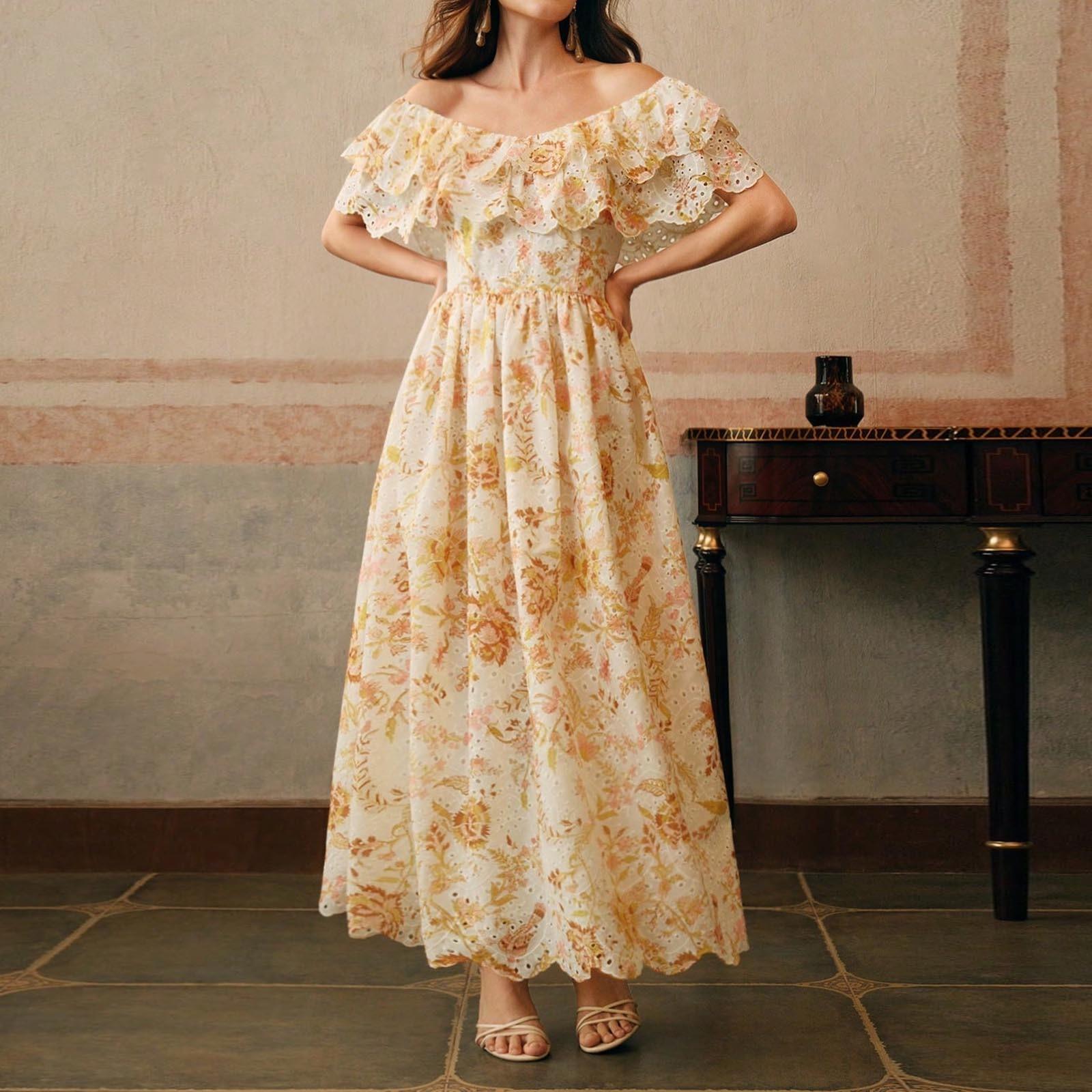 Женское элегантное пляжное платье миди с открытыми плечами, оборками, вырезами и цветочной вышивкой S оранжевый
Женское элегантное пляжное платье миди с открытыми плечами, оборками, вырезами и цветочной вышивкой S оранжевый