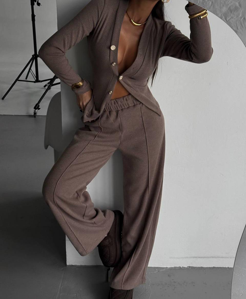 2026 Casual Women s Cardigan and Pants Set S коричневий
2026 Casual Women s Cardigan and Pants Set S коричневий