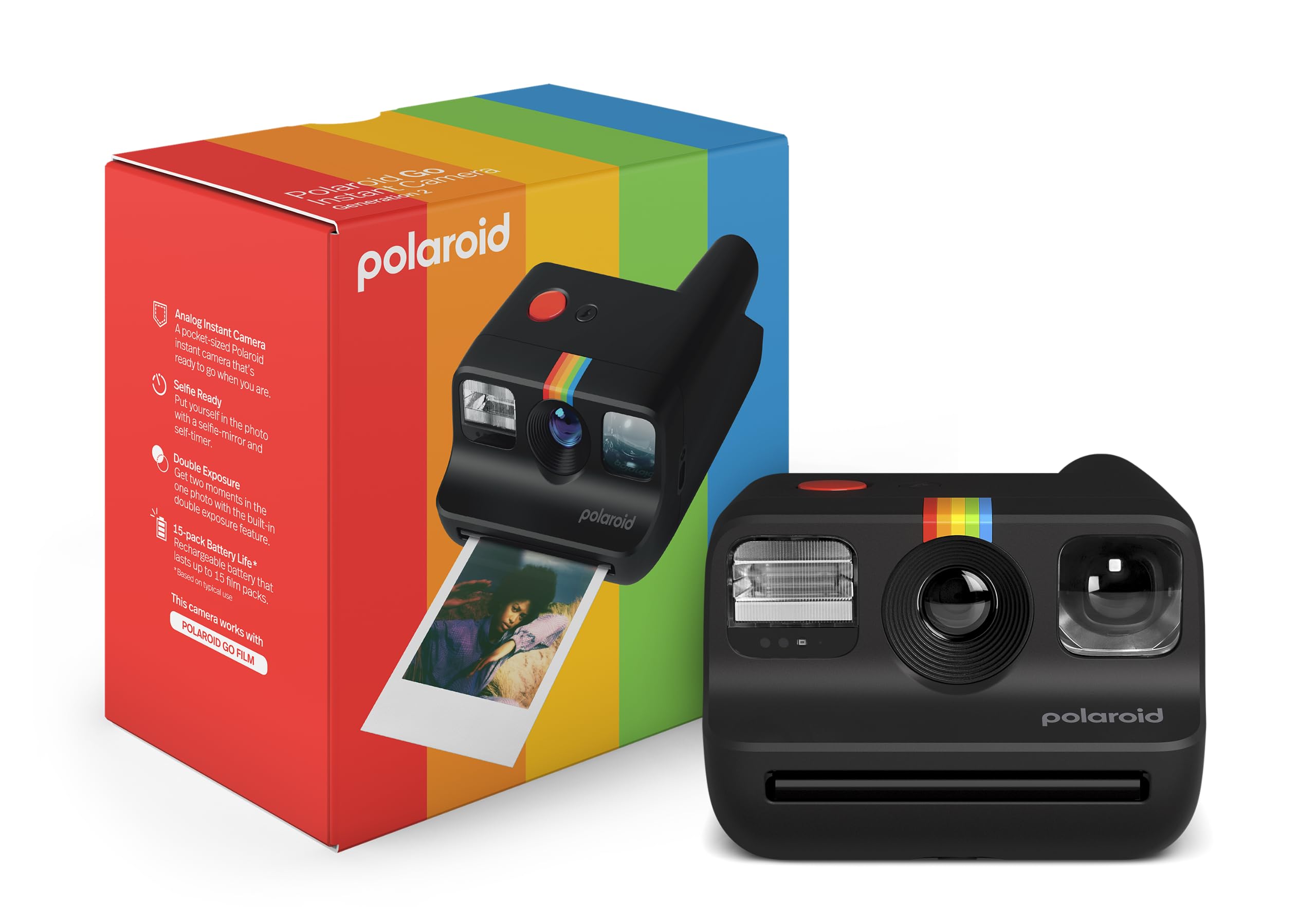 Миттєва камера Polaroid Polaroid Go Покоління 2 – Чорна (9096)
Миттєва камера Polaroid Polaroid Go Покоління 2 – Чорна (9096)