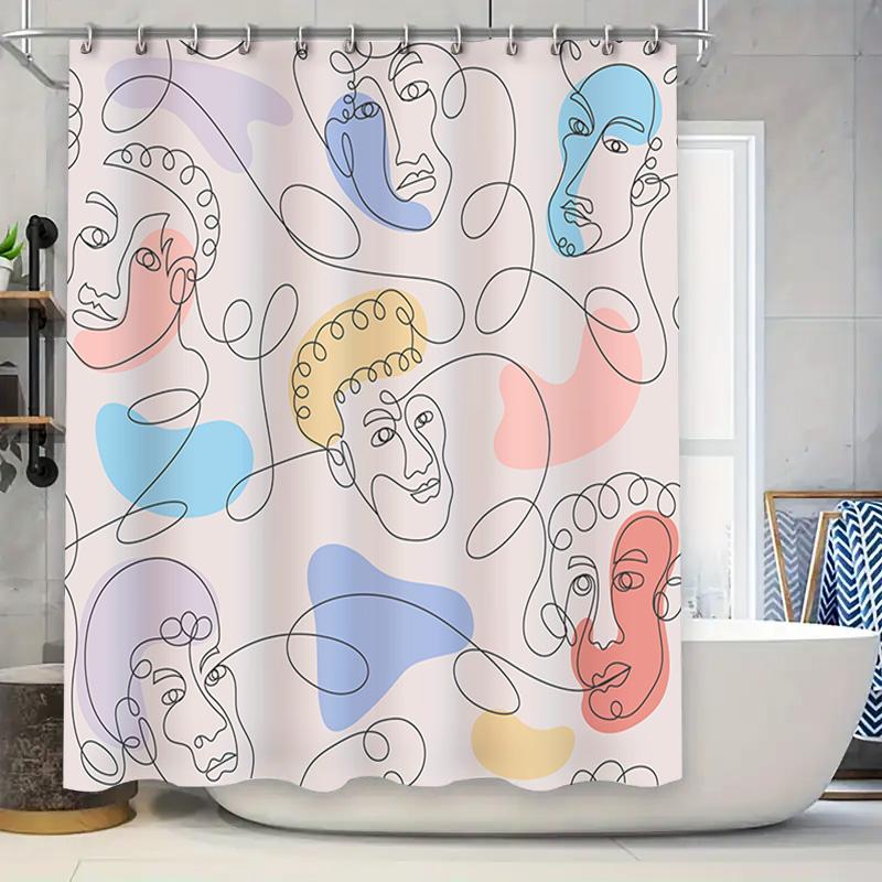 Modern Geometric Print Shower Curtain Set For Bathroom Decor Pink Blue Yellow Gold Black White Solid Colors Available (36X72In) W60H190(CM)-1 Pcs
Modern Geometric Print Shower Curtain Set For Bathroom Decor Pink Blue Yellow Gold Black White Solid Colors Available (36X72In) W60H190(CM)-1 Pcs