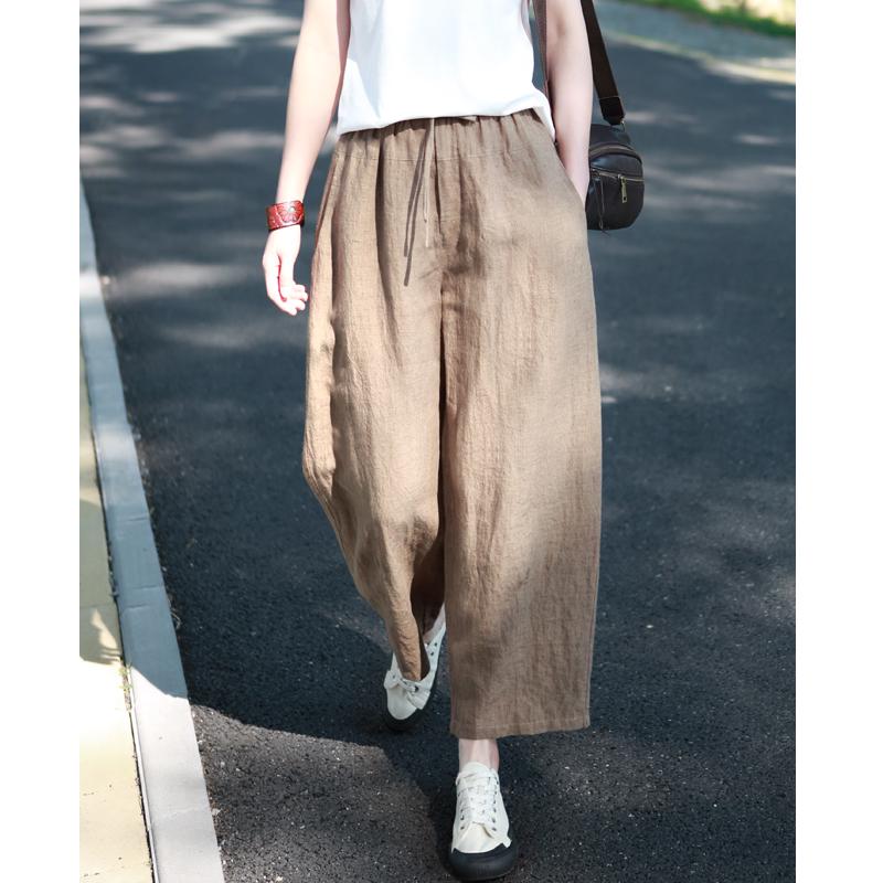 Spring & Fall Retro Plus Size Linen Harem Pants - Elastic Waist, Loose Fit, Cropped Women s Casual Wear Large коричневий
Spring & Fall Retro Plus Size Linen Harem Pants - Elastic Waist, Loose Fit, Cropped Women s Casual Wear Large коричневий