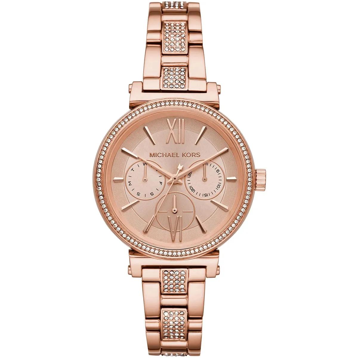 Женские часы Michael Kors Sofie с кристаллами, корпус из нержавеющей стали с покрытием цвета розового золота, модель MK4354 розового золота
Женские часы Michael Kors Sofie с кристаллами, корпус из нержавеющей стали с покрытием цвета розового золота, модель MK4354 розового золота