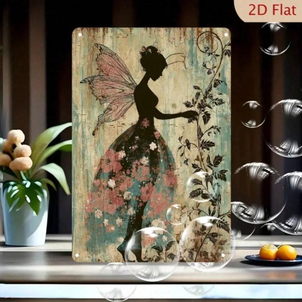 Vintage Fairy Silhouette Metal Poster Wall Art Garden Decor
Vintage Fairy Silhouette Metal Poster Wall Art Garden Decor