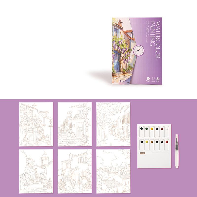 6 creative watercolor painting sets, including watercolor paper, dipping pen, art painting and coloring pigments фиолетовый
6 creative watercolor painting sets, including watercolor paper, dipping pen, art painting and coloring pigments фиолетовый