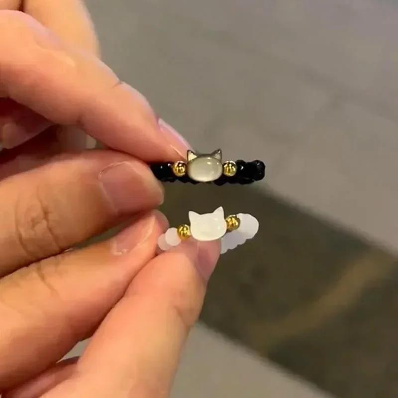 Couple Creative Gifts Shell Little Black Cat Ring Elastic Rope Cute Personalized Beaded Simple and Versatile Ring Accessories 2
Couple Creative Gifts Shell Little Black Cat Ring Elastic Rope Cute Personalized Beaded Simple and Versatile Ring Accessories 2