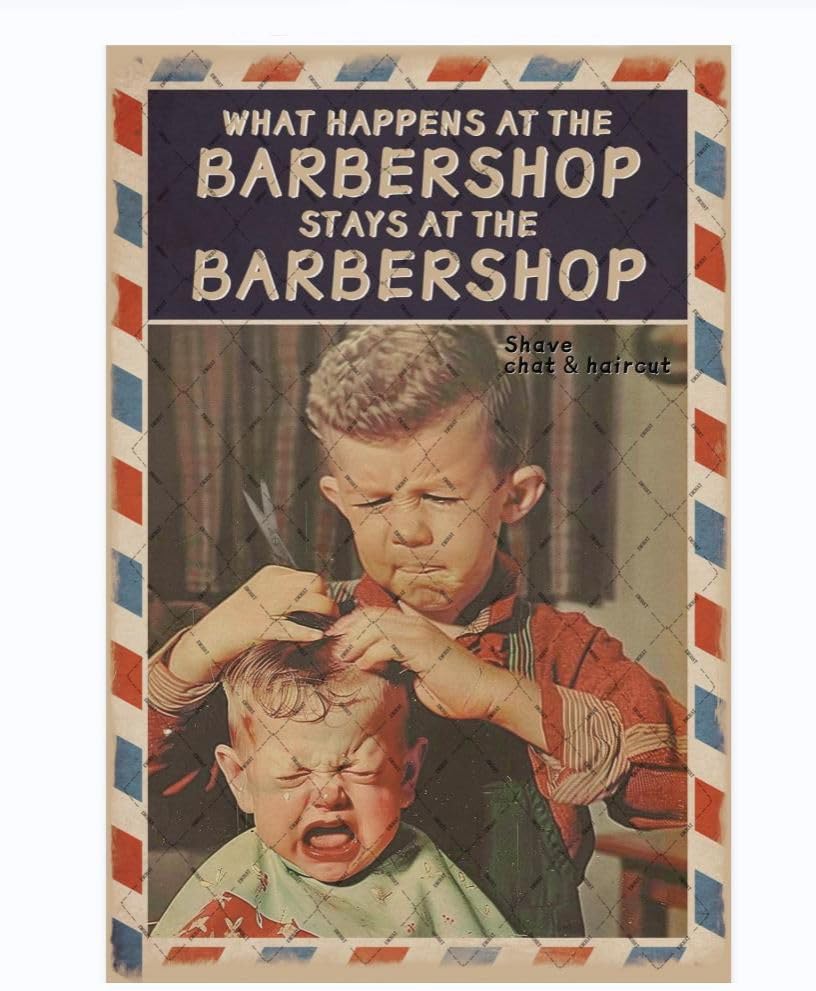 1dEMOHAT Barbershop Metal Tin Signs What Happens At The Barbershop Stays At The Barbershop Barber Sign Wall Decor Vintage Decor 20x30cm(7.8x11.8inch)
1dEMOHAT Barbershop Metal Tin Signs What Happens At The Barbershop Stays At The Barbershop Barber Sign Wall Decor Vintage Decor 20x30cm(7.8x11.8inch)