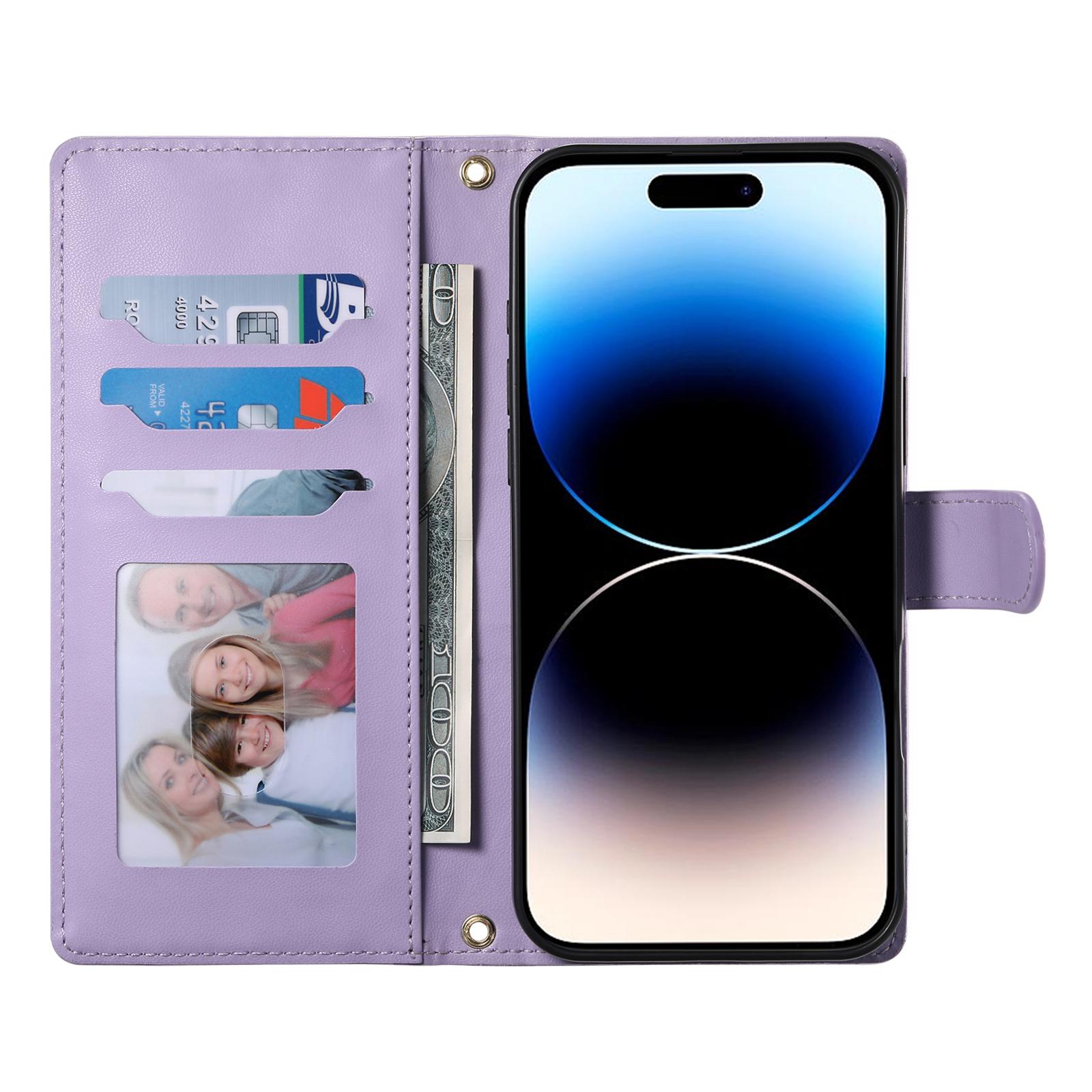 For iPhone 14 Pro Case Rhombus Stitching Wallet Stand Leather Phone Cover with Long/Short Strap Rose Gold
For iPhone 14 Pro Case Rhombus Stitching Wallet Stand Leather Phone Cover with Long/Short Strap Rose Gold