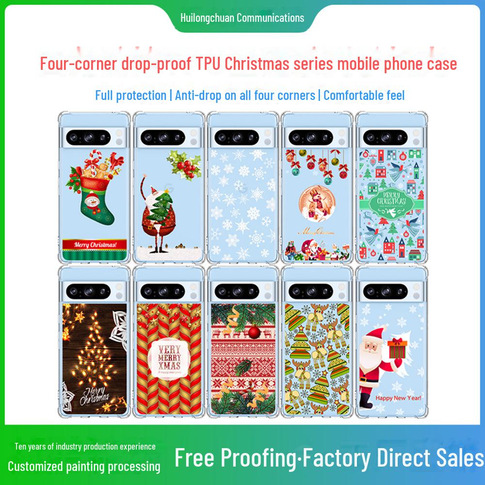 Christmas Four-Corner Drop-Proof TPU Case for Google Pixel 8 Mobile Phone - Festive Design
Christmas Four-Corner Drop-Proof TPU Case for Google Pixel 8 Mobile Phone - Festive Design