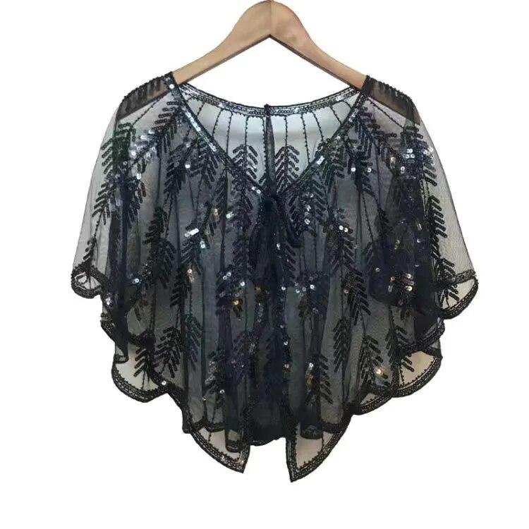 Retro Beaded Sequin Shawl Vintage Flapper Evening Cape Sheer Mesh Embroidery Leaf Women Bolero Party Accessories One Size чёрный
Retro Beaded Sequin Shawl Vintage Flapper Evening Cape Sheer Mesh Embroidery Leaf Women Bolero Party Accessories One Size чёрный