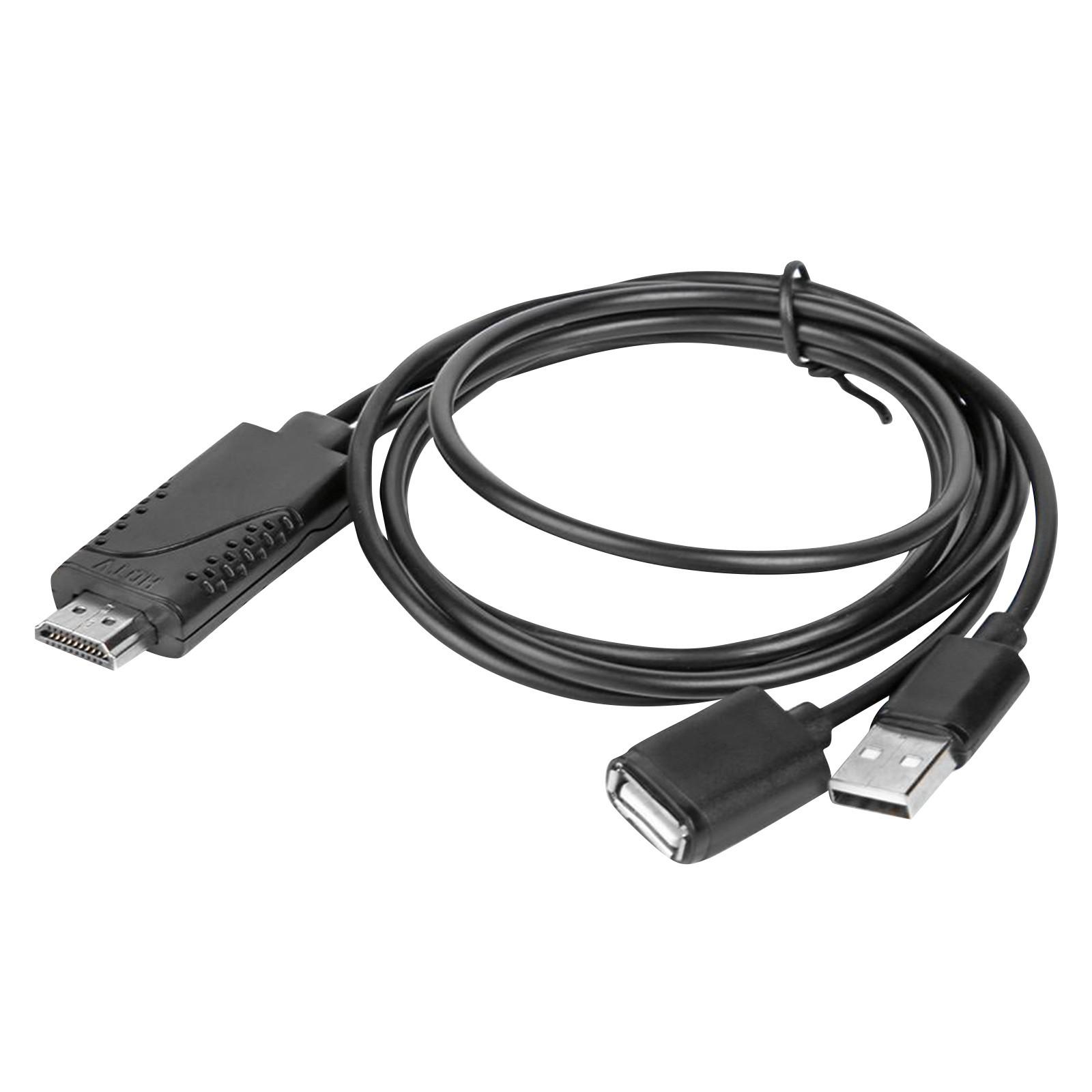 USB-кабель-адаптер с гнездом USB на совместимый штекер 1080P Digital AV Cable Conversion Cable чёрный