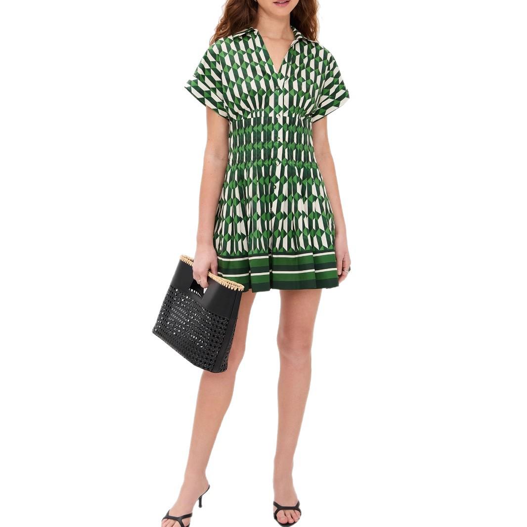 Women s Geometric Print Waist-Gathering Button-Down Shirt Dress Extra Large зелений
Women s Geometric Print Waist-Gathering Button-Down Shirt Dress Extra Large зелений