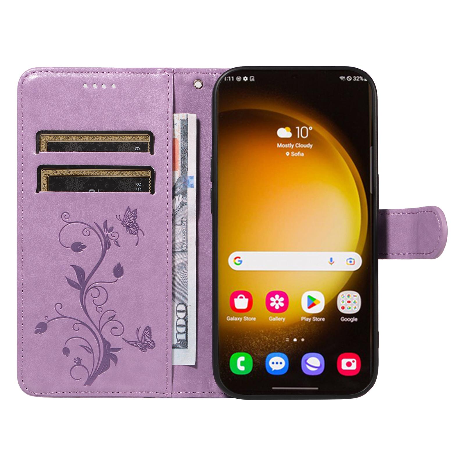 For Samsung Galaxy S24 Ultra PU Leather Cases Flower Pattern Wallet Stand Phone Cover with Strap Purple
For Samsung Galaxy S24 Ultra PU Leather Cases Flower Pattern Wallet Stand Phone Cover with Strap Purple