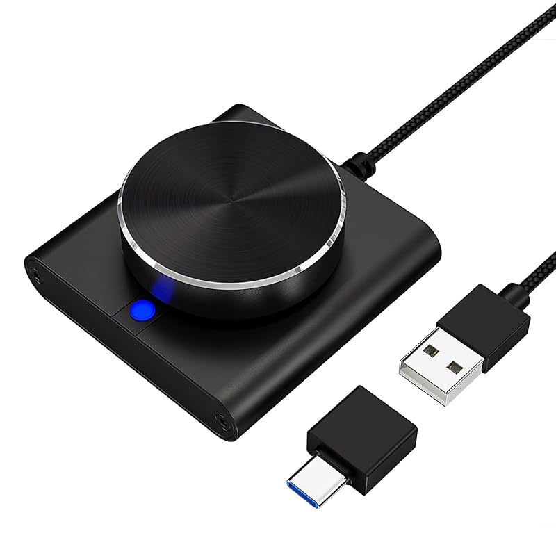 COOIDEA USB volume controller PC speaker control switch volume control knob, one button mute/pause function, Win7 / 8/10 Suitable for
COOIDEA USB volume controller PC speaker control switch volume control knob, one button mute/pause function, Win7 / 8/10 Suitable for