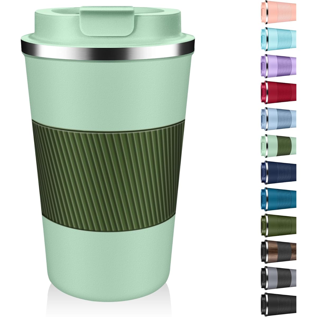 12oz insulated stainless steel coffee tumbler with leakproof lid, reusable double wall travel mug for hot and cold drinks Below 50ml
12oz insulated stainless steel coffee tumbler with leakproof lid, reusable double wall travel mug for hot and cold drinks Below 50ml