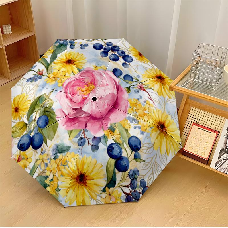 Floral Artistic Decoration Theme Automatic Umbrella Compact 8-Rib Design Sturdy Construction Durable Umbrella Stylish Accessory
Floral Artistic Decoration Theme Automatic Umbrella Compact 8-Rib Design Sturdy Construction Durable Umbrella Stylish Accessory